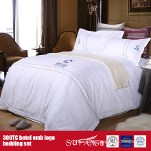 100Cotton Embroidery Hotel Logo Bedding Set Luxury Bed Sheet